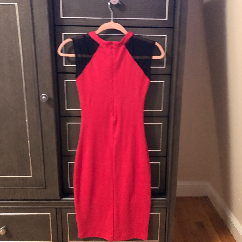 Red and Black French Connection Mini Dress - Picture 2 of 4